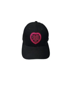 Black Baseball Cap With Pink Crest