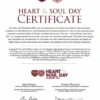 Heart & Soul Day Certificate