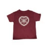 Kids Maroon T-Shirt With White Crest