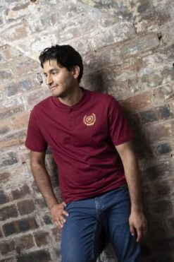 150th Maroon Henley Polo -Heart of Midlothian Shop roundneckpolo3